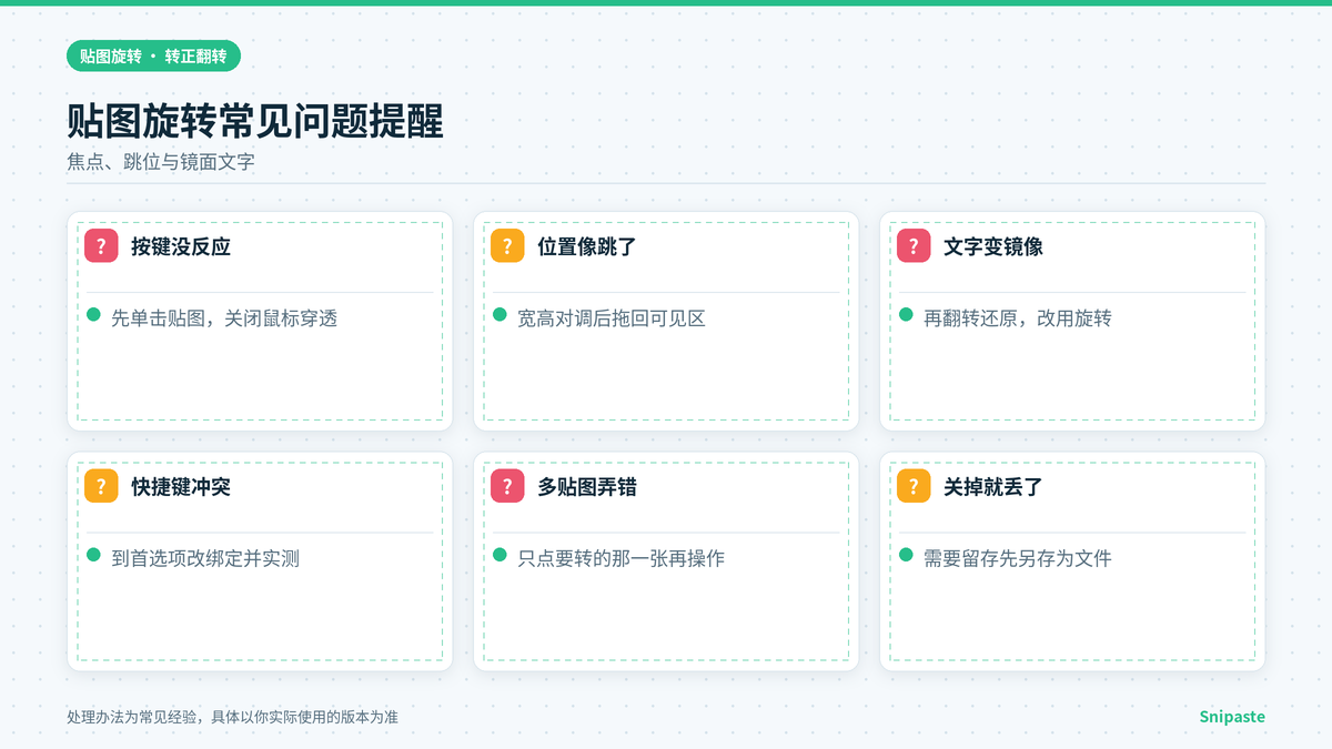 Snipaste贴图旋转常见问题与注意事项