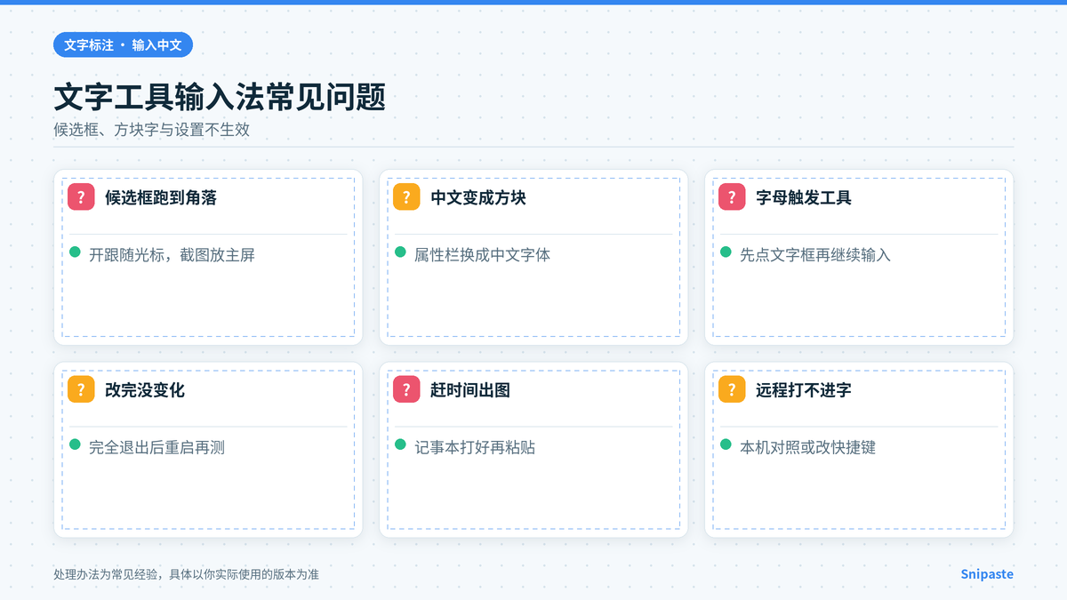 Snipaste文字工具输入法与字体常见问题