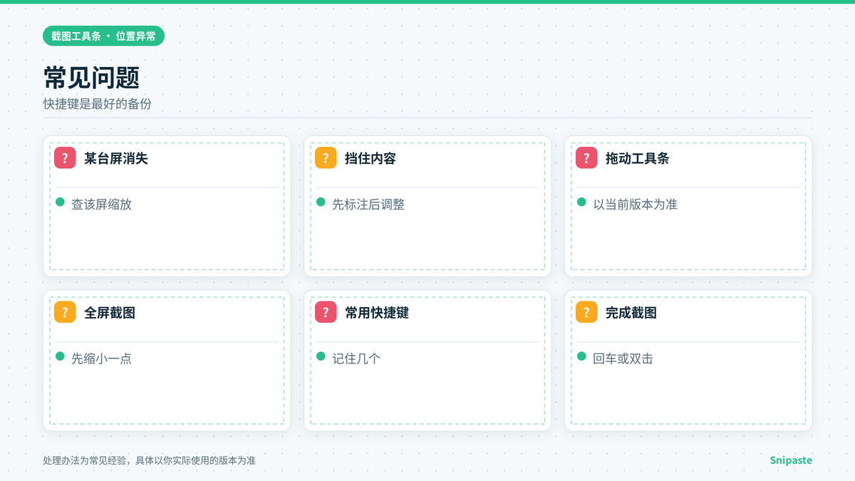 Snipaste工具条与快捷键相关常见问题