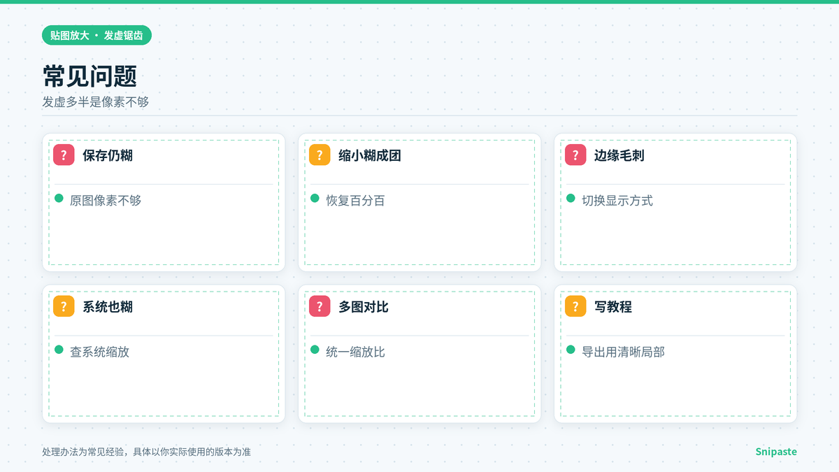 Snipaste贴图放大发虚常见问题与处理要点