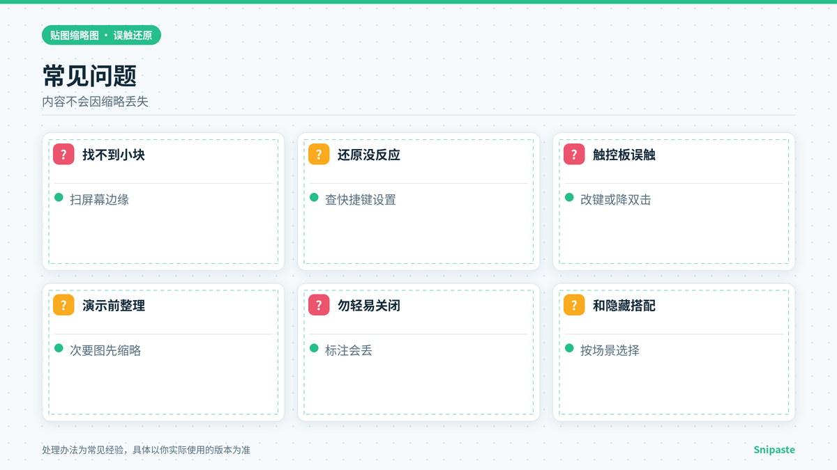 Snipaste贴图缩略图常见问题处理要点
