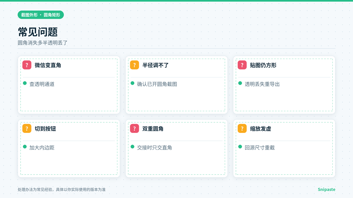 Snipaste圆角截图常见问题与透明背景要点
